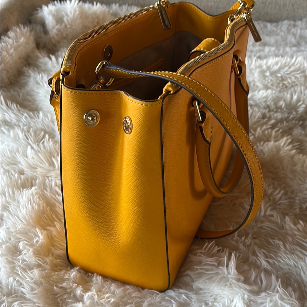 Michael Kors Yellow Satchel Bag - Picture 2 of 10
